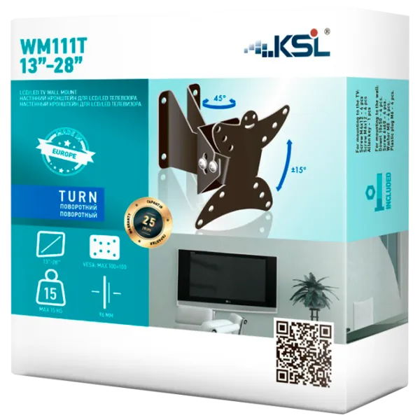 Кронштейн ТВ KSL WM111T VESA 100 x 100 мм photo 4