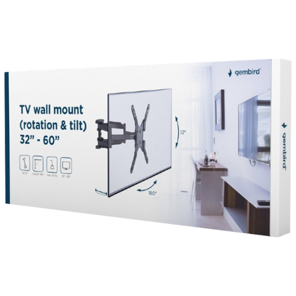 Suport TV Gembird WM-60RT-01 VESA 400 x 400 mm photo 2