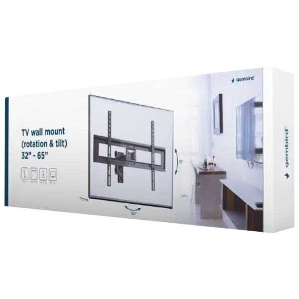 Suport TV Gembird WM-65RT-01 VESA 600 x 400 mm photo 2 Suport TV Gembird WM-65RT-01 VESA 600 x 400 mm photo 2