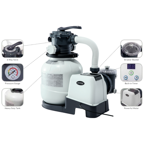 Песочный фильтр-насос Intex 26648 Белый photo 2 Песочный фильтр-насос Intex 26648 Белый photo 2
