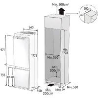 Frigider încorporabil Samsung BRB267054WW/UA cu congelator jos 277 l / 177.5 cm / White photo 10