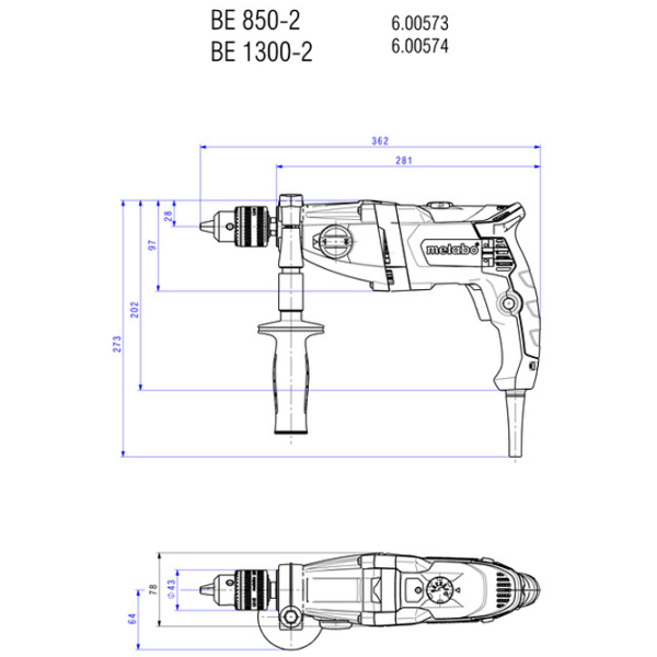 Mașină de găurit Metabo BEV 1300-2 (600574810) 1300 W / 3100 rot/min photo 7