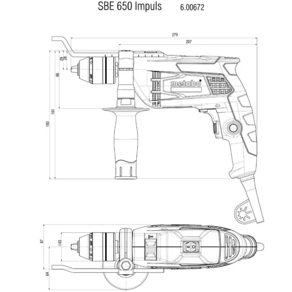 Дрель Metabo SBE 650 (600672000) 650 Вт/ 2800 об/ мин photo 7