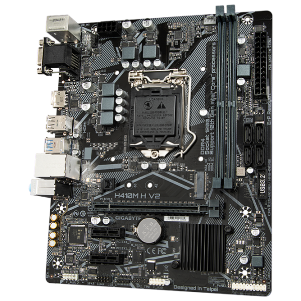 Материнская плата Gigabyte H410M H V2 1.0 mATX/ Intel H410 photo 3
