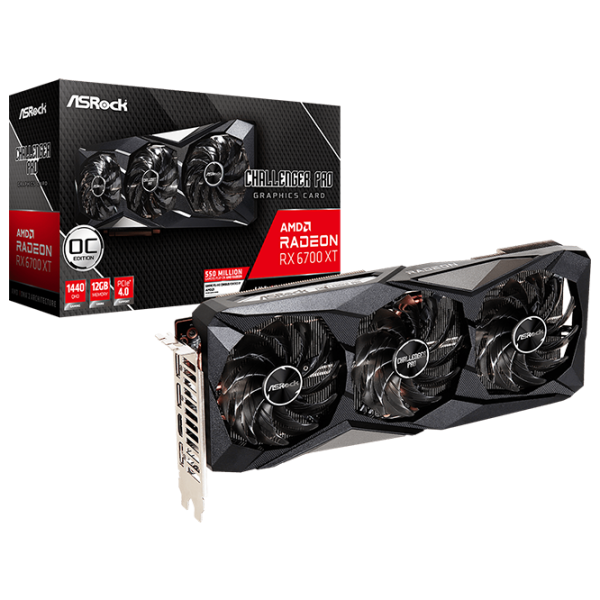 Видеокарта ASRock Radeon RX 6700 XT Challenger Pro 12G OC  / 12 ГБ photo 5 Видеокарта ASRock Radeon RX 6700 XT Challenger Pro 12G OC  / 12 ГБ photo 5