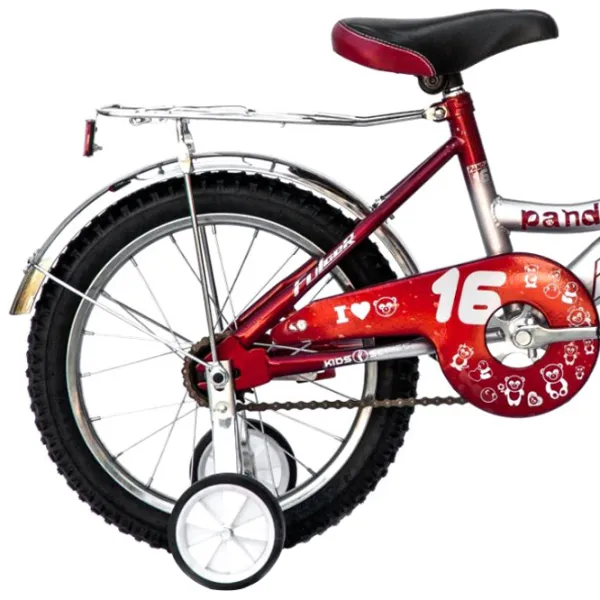 Bicicletă Fulger Panda 16" 9.5" Oțel/ Red White photo 2