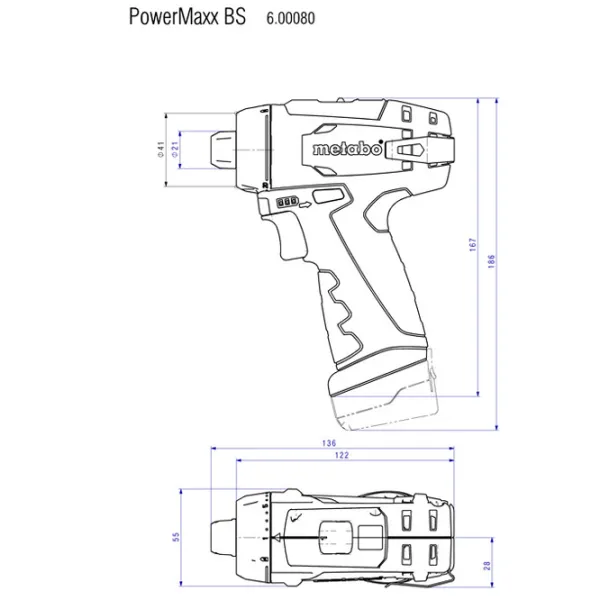 Дрель-шуруповерт Metabo PowerMaxx BS Basic (600080880) 360 об/мин photo 8