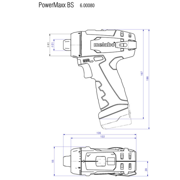 Дрель-шуруповерт Metabo PowerMaxx BS Basic (600080880) 360 об/мин photo 8
