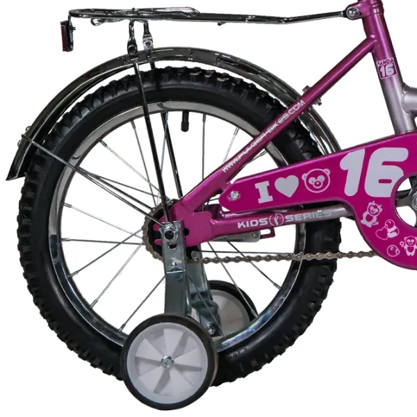Bicicletă Fulger Panda 16" 9.5" Oțel/ Pink Silver photo 2 Bicicletă Fulger Panda 16" 9.5" Oțel/ Pink Silver photo 2