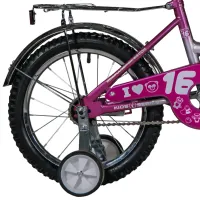 Bicicletă Fulger Panda 16" 9.5" Oțel/ Pink Silver photo 2