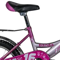 Bicicletă Fulger Panda 16" 9.5" Oțel/ Pink Silver photo 3