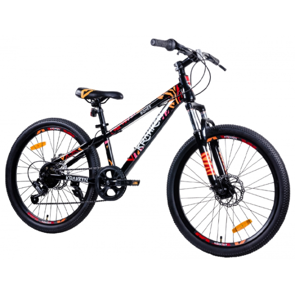 Велосипед Krakken Bones 24" 12" Сталь/ Черный Оранжевый photo 2