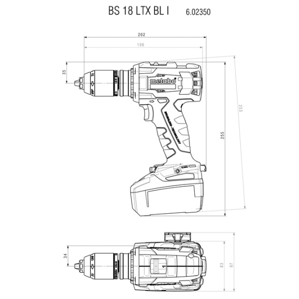 Mașină de găurit și înșurubat Metabo BS 18 LTX BL I (602350500) 1850 rot/min photo 10