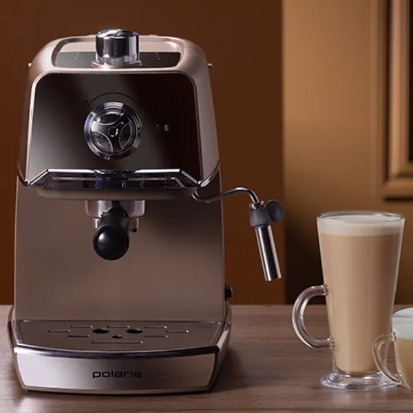 Espressor Polaris PCM1529E  Рожковая / 1.2 л / Кремовый photo 8