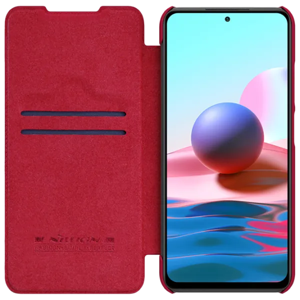 Чехол для смартфона Xiaomi Redmi Note 10/ Note 10s Nillkin/ Flip Cover/ Кожа/ Красный photo 5 Чехол для смартфона Xiaomi Redmi Note 10/ Note 10s Nillkin/ Flip Cover/ Кожа/ Красный photo 5