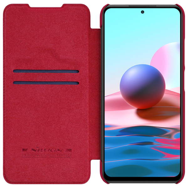 Чехол для смартфона Xiaomi Redmi Note 10/ Note 10s Nillkin/ Flip Cover/ Кожа/ Красный photo 5 Чехол для смартфона Xiaomi Redmi Note 10/ Note 10s Nillkin/ Flip Cover/ Кожа/ Красный photo 5