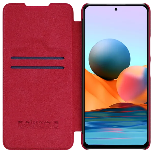 Husă pentru smartphone Xiaomi Redmi Note 10 Pro Nillkin/ Flip Cover/ Piele/ Red photo 6