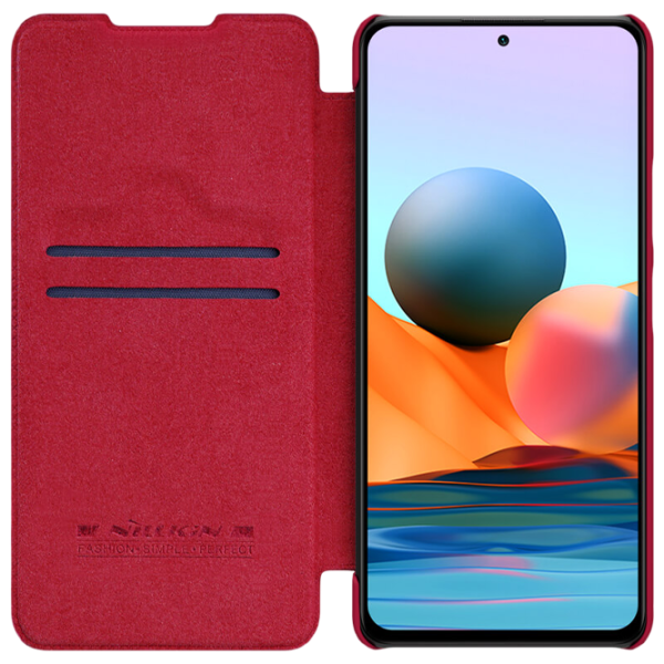 Husă pentru smartphone Xiaomi Redmi Note 10 Pro Nillkin/ Flip Cover/ Piele/ Red photo 6