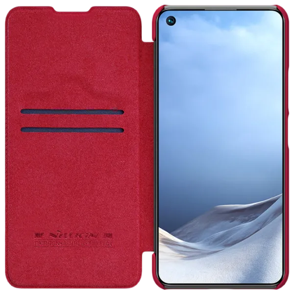 Husă pentru smartphone Xiaomi Mi 11 Lite Nillkin/ Flip Cover/ Piele/ Red photo 5