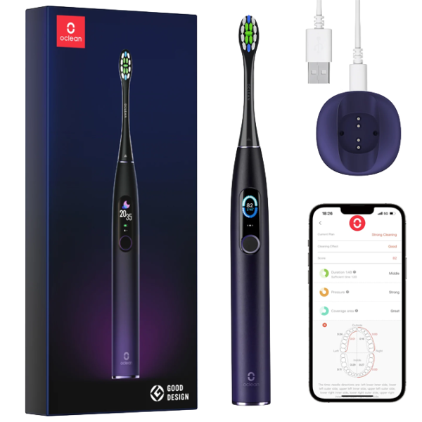 Зубная электрощетка Oclean X Pro 2D/ Синий photo 5 Зубная электрощетка Oclean X Pro 2D/ Синий photo 5
