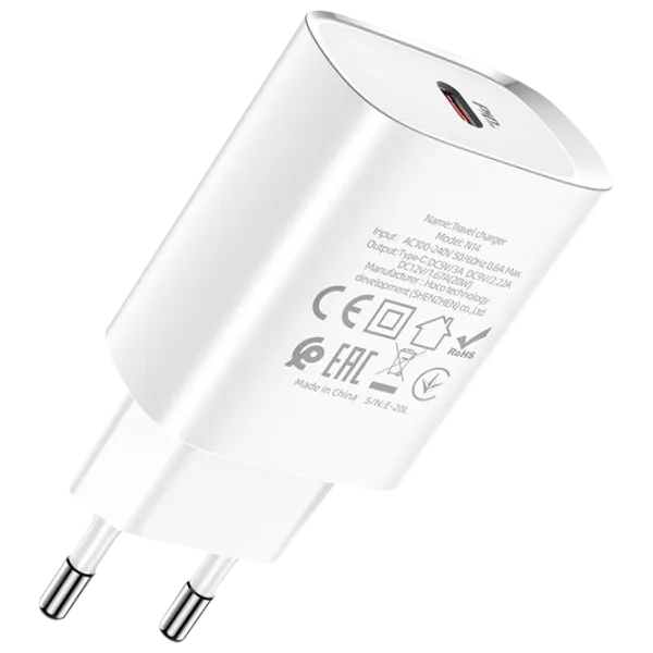 Încărcător de rețea Hoco N14 White photo 6