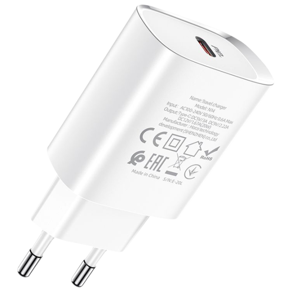 Încărcător de rețea Hoco N14 White photo 6