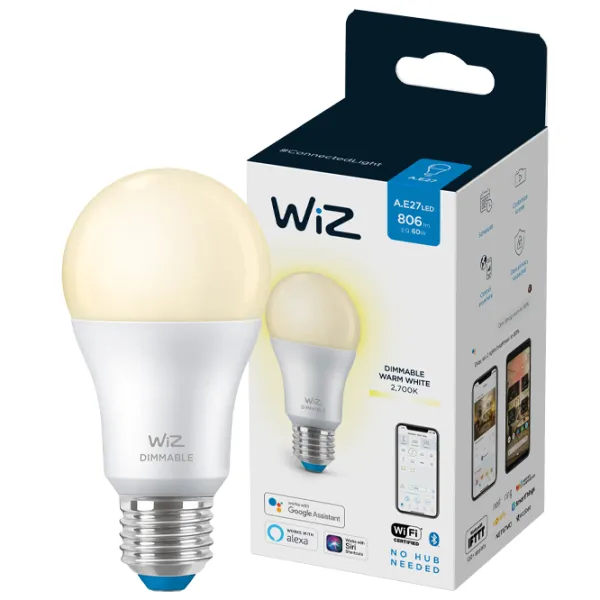 Bec inteligent LED Wiz A60 WZE20026011 E27/ 9 W/ 2700 K/ 810lm/ White photo 3 Bec inteligent LED Wiz A60 WZE20026011 E27/ 9 W/ 2700 K/ 810lm/ White photo 3