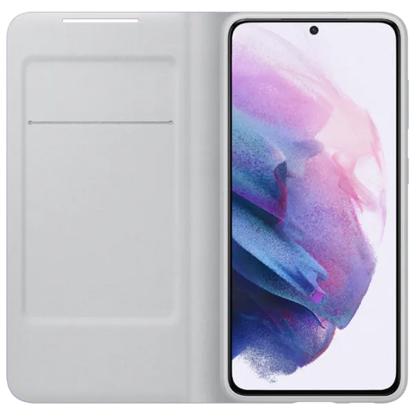 Husă pentru smartphone Samsung Galaxy S21 Samsung/ LED Flip Wallet/ PC/ PU/ Gray Purple photo 4