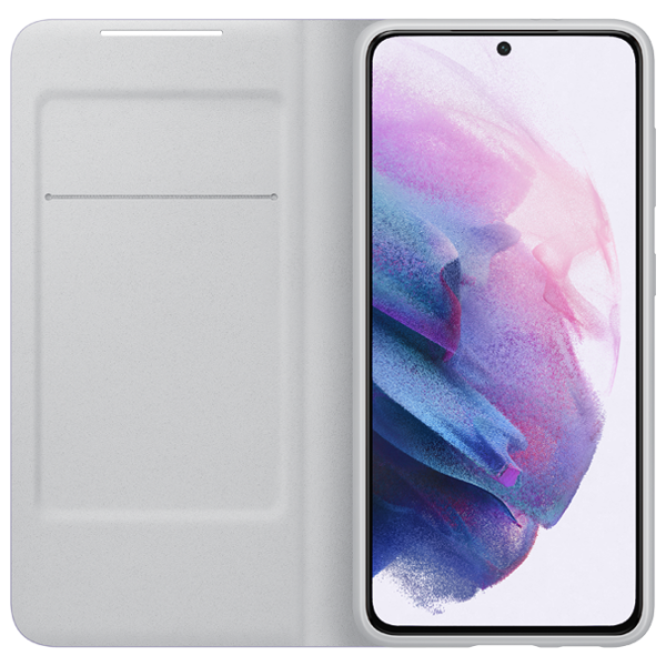 Husă pentru smartphone Samsung Galaxy S21 Samsung/ LED Flip Wallet/ PC/ PU/ Gray Purple photo 4