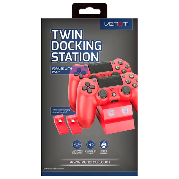 Stație de încărcare controller Venom VS2739 PlayStation 4/ Red photo 3