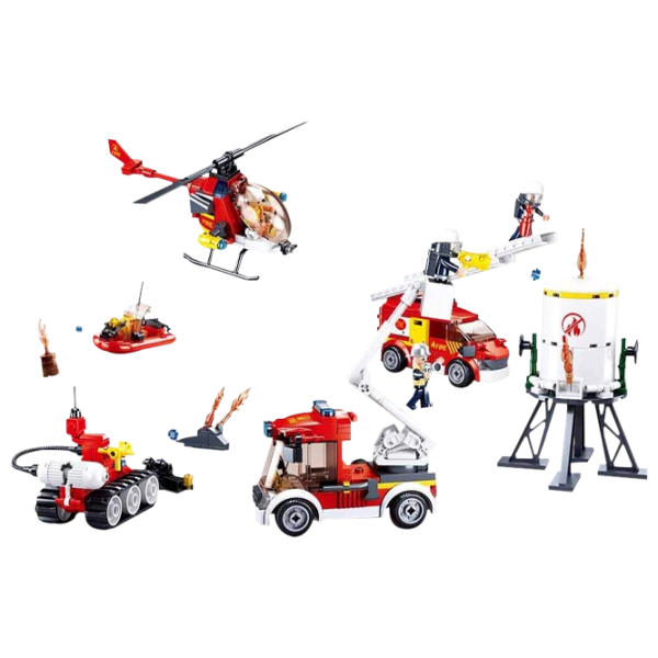 Constructor pentru copii Sluban Fire Set Pompieri/ Red photo 2 Constructor pentru copii Sluban Fire Set Pompieri/ Red photo 2
