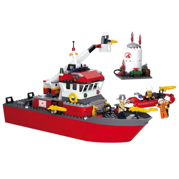 Constructor pentru copii Sluban Fireboat + Oil Tank Pompieri/ Red photo 2 Constructor pentru copii Sluban Fireboat + Oil Tank Pompieri/ Red photo 2