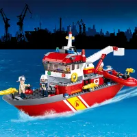 Детский конструктор Sluban Fireboat + Oil Tank Пожарные/ Красный photo 3