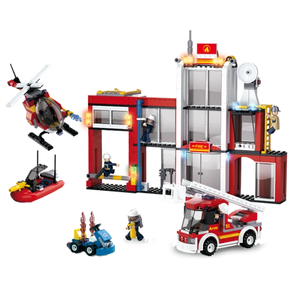 Constructor pentru copii Sluban Fire Station Pompieri/ Red photo 2