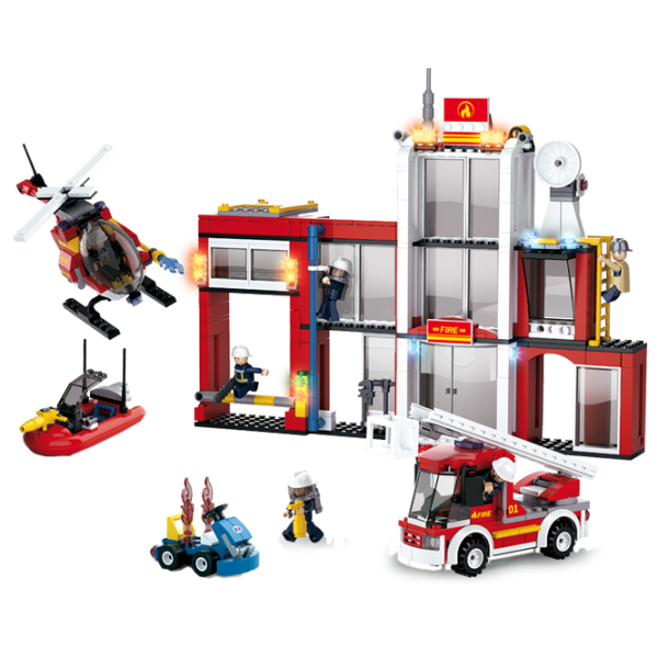 Constructor pentru copii Sluban Fire Station Pompieri/ Red photo 2