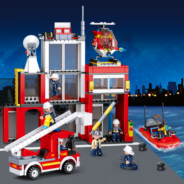 Constructor pentru copii Sluban Fire Station Pompieri/ Red photo 3