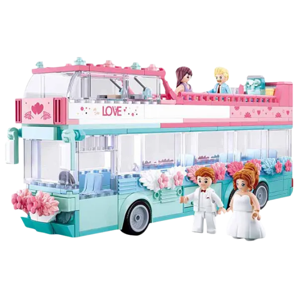 Constructor pentru copii Sluban Wedding Bus Autobuz/ Pink photo 2