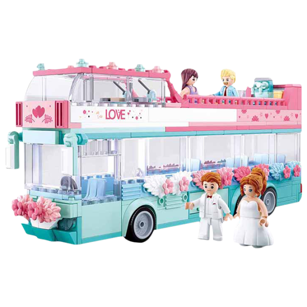 Constructor pentru copii Sluban Wedding Bus Autobuz/ Pink photo 2