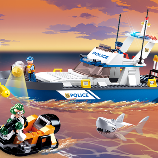 Constructor pentru copii Sluban Police Land and Sea Poliție/ Blue photo 3
