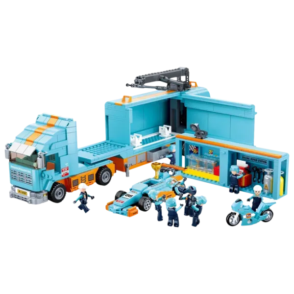 Детский конструктор Sluban Truck Гонки/ Светло-синий photo 2