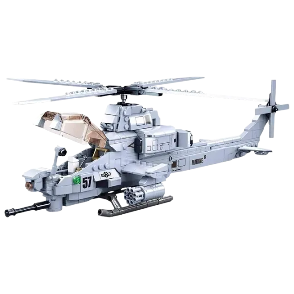 Детский конструктор Sluban Attack Helicopter Вертолет/ Серый photo 2