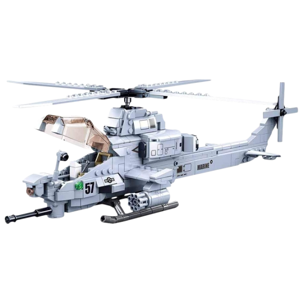 Детский конструктор Sluban Attack Helicopter Вертолет/ Серый photo 2