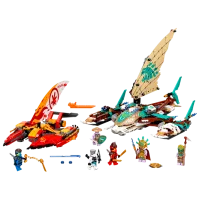 Constructor pentru copii LEGO Catamaran Sea Battle Ninjago/ Multicolor photo 2