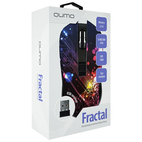 Mouse Qumo Fractal USB/ Black photo 2