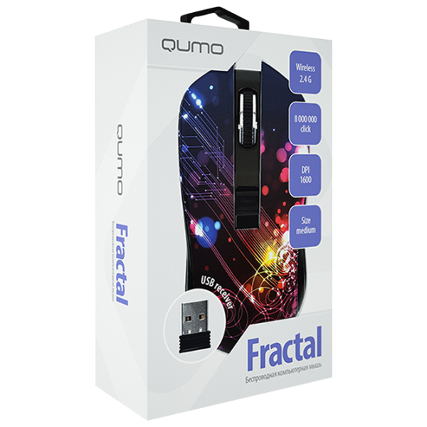 Mouse Qumo Fractal USB/ Black photo 2