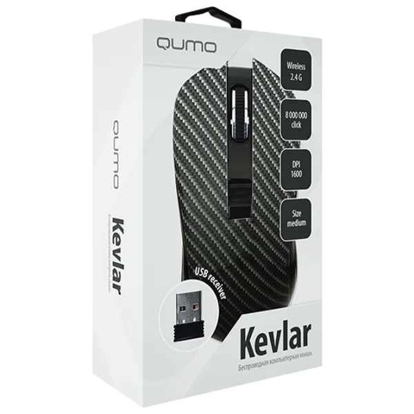 Mouse Qumo Kevlar USB/ Black photo 4