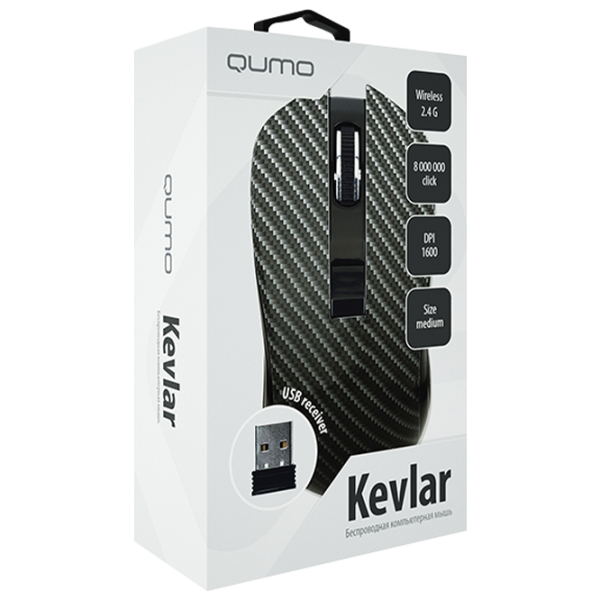 Mouse Qumo Kevlar USB/ Black photo 4
