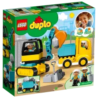 Constructor pentru copii LEGO Truck & Tracked Excavator Excavator/ Yellow photo 2