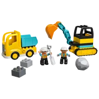 Constructor pentru copii LEGO Truck & Tracked Excavator Excavator/ Yellow photo 3