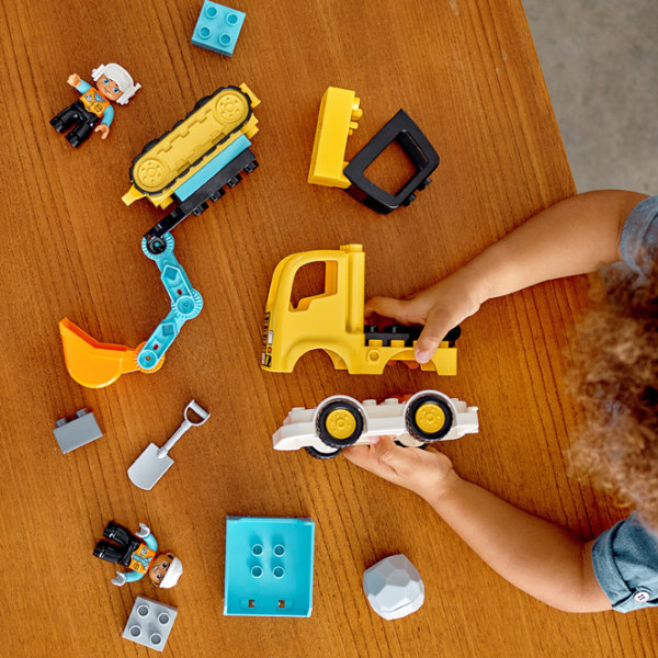 Детский конструктор LEGO Truck & Tracked Excavator Экскаватор/ Желтый photo 4